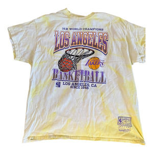 Mitchell&Ness T shirt Los Angeles Lakers XL NBA yellow tie dye